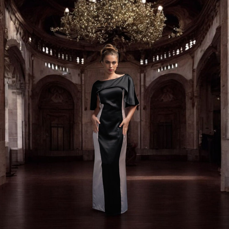 Audrey Adoring Silhouette Cape Dress