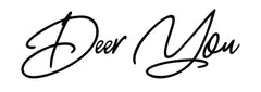 Deer You logo in black cursive font.  Font appears hand written in a loose friendly style 