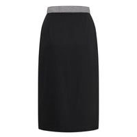 Florence Fluttering Skirt in Black with Stripe Waistband