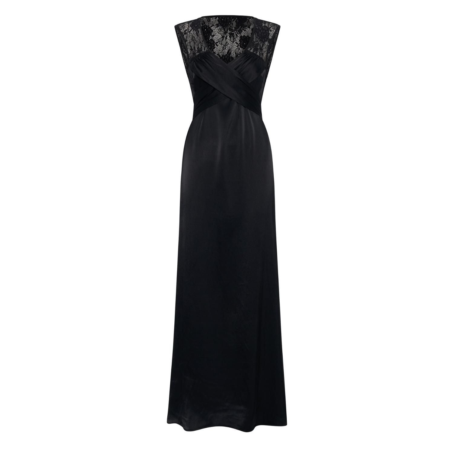 Victoria Vacationing Black Full length gown with lace back